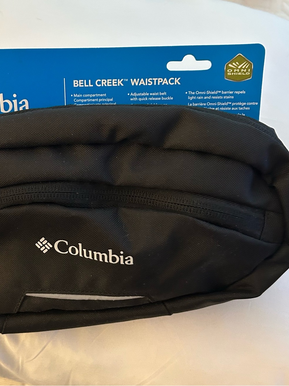 Columbia Black Waistpack with White Logo